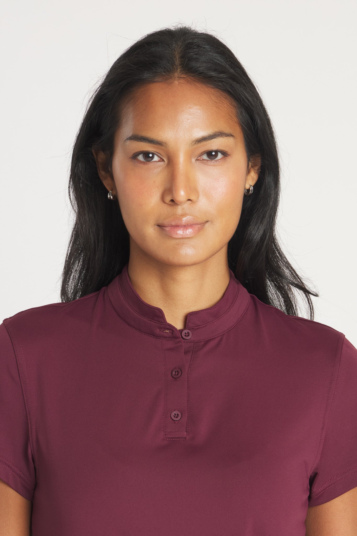 Women's Catalyst Polo Shirt in Fig with Mock Collar - Image 3