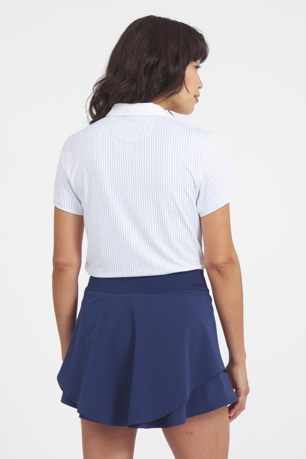Women's Catalyst Polo Shirt in Stream Blue Stripe