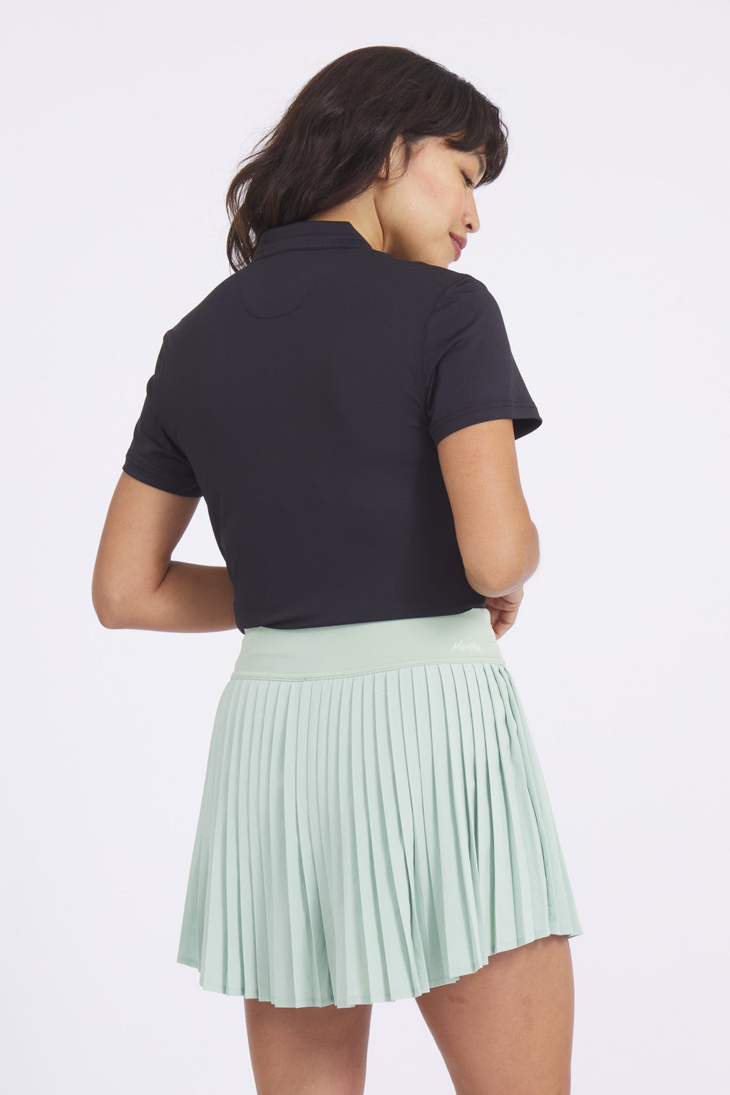 Women's Catalyst Polo Shirt in Black Sands with Mock Collar - Image 4