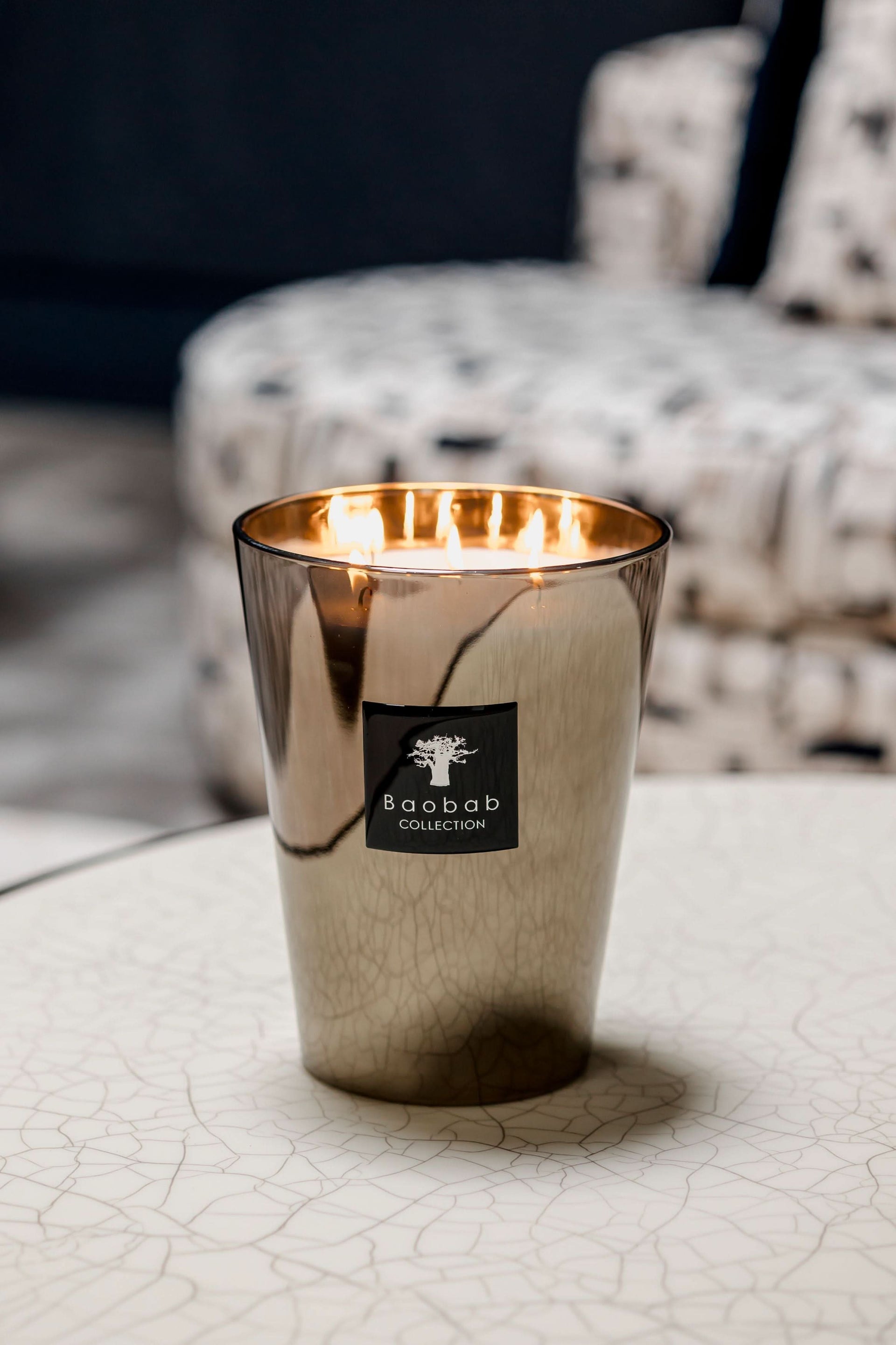 Platinum Max 24 Scented Candle in Silver White Glass