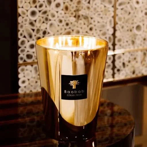 Aurum Max 16 Scented Candle in Gold and Rose Gold Glass