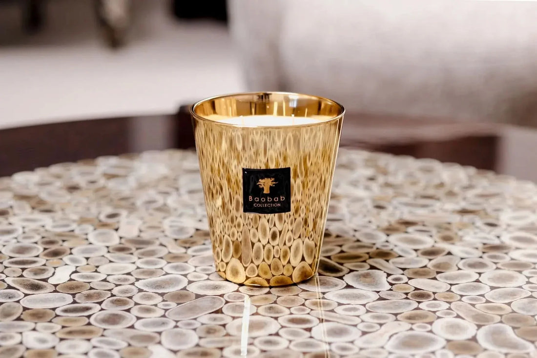 Aurum Max 16 Scented Candle in Gold and Rose Gold Glass
