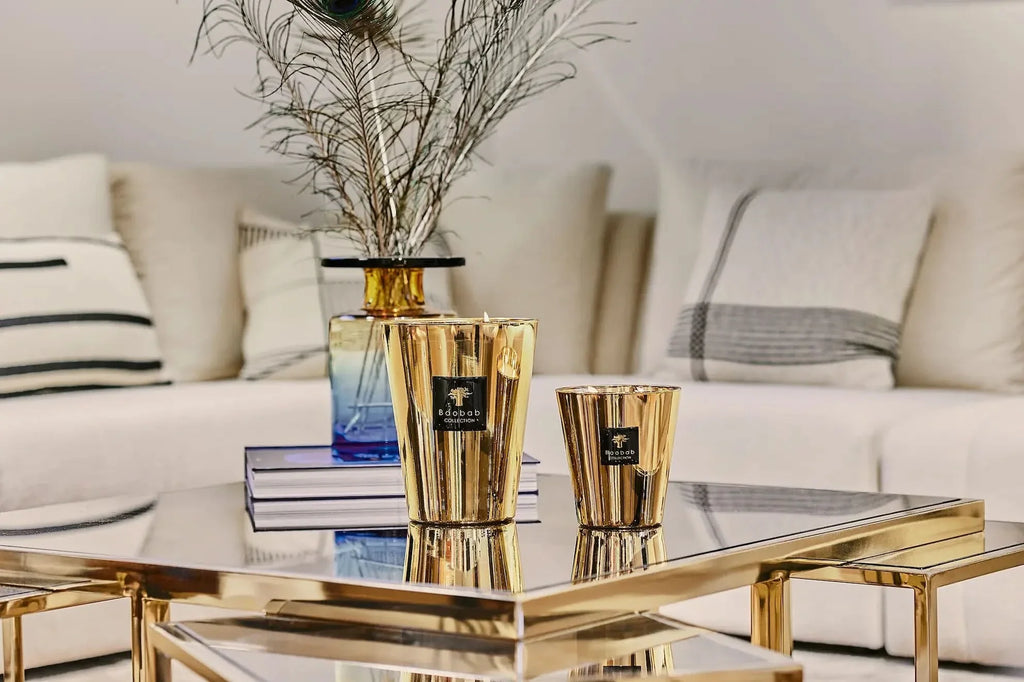 Aurum Max 16 Scented Candle in Gold and Rose Gold Glass