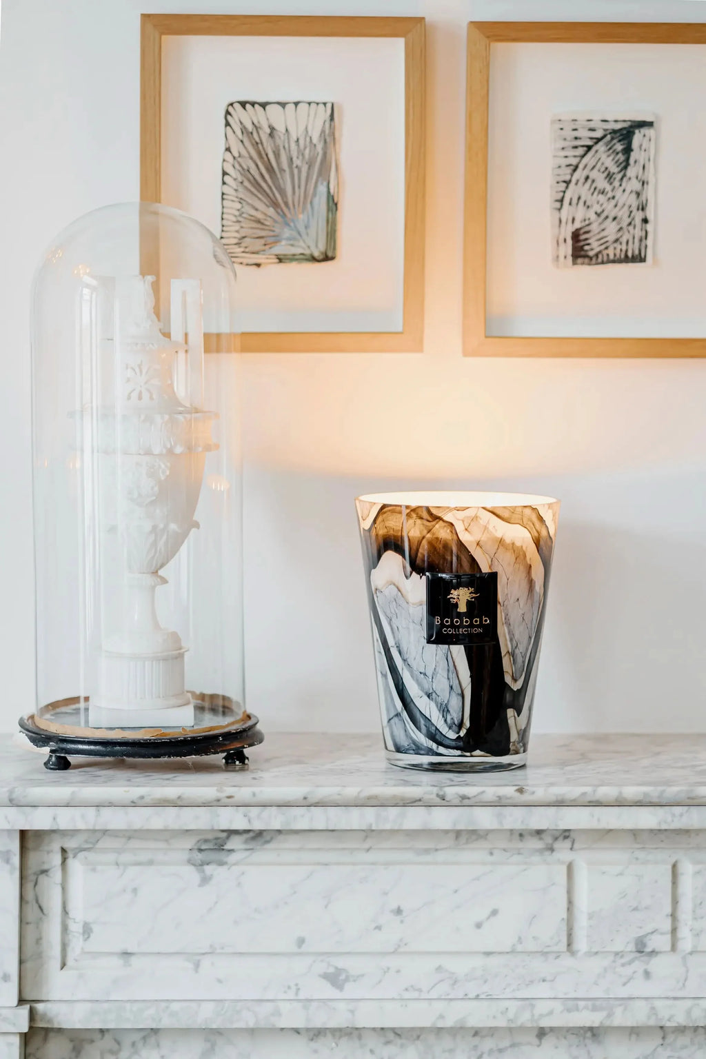Stones Marble Max 16 Scented Candle in Grey and Beige