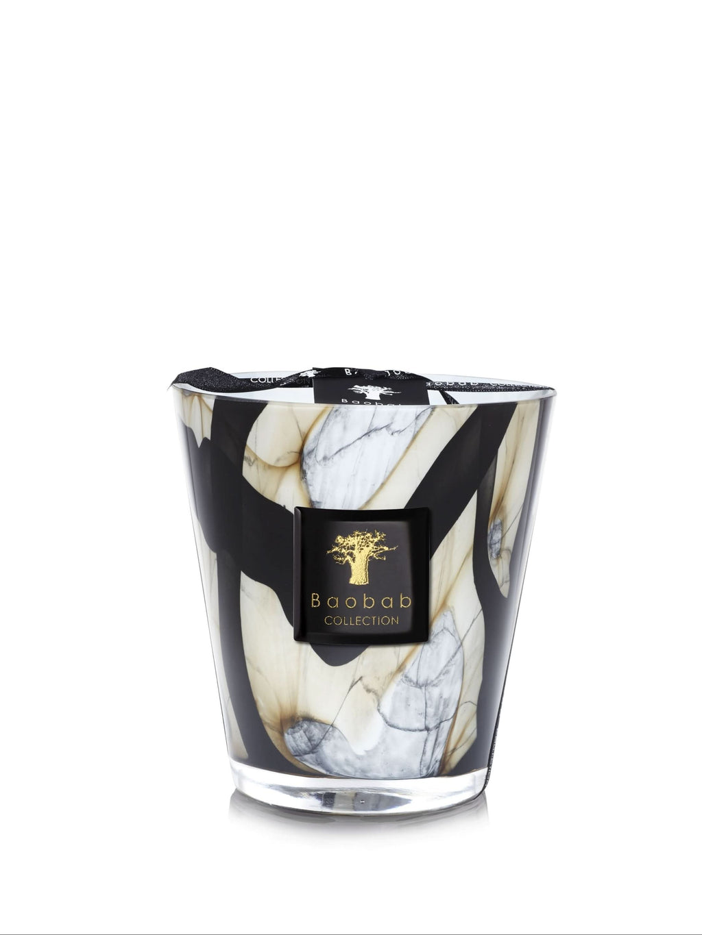 Baobab Collection Stones Marble Max 16 candle in grey marble-effect hand-blown glass
