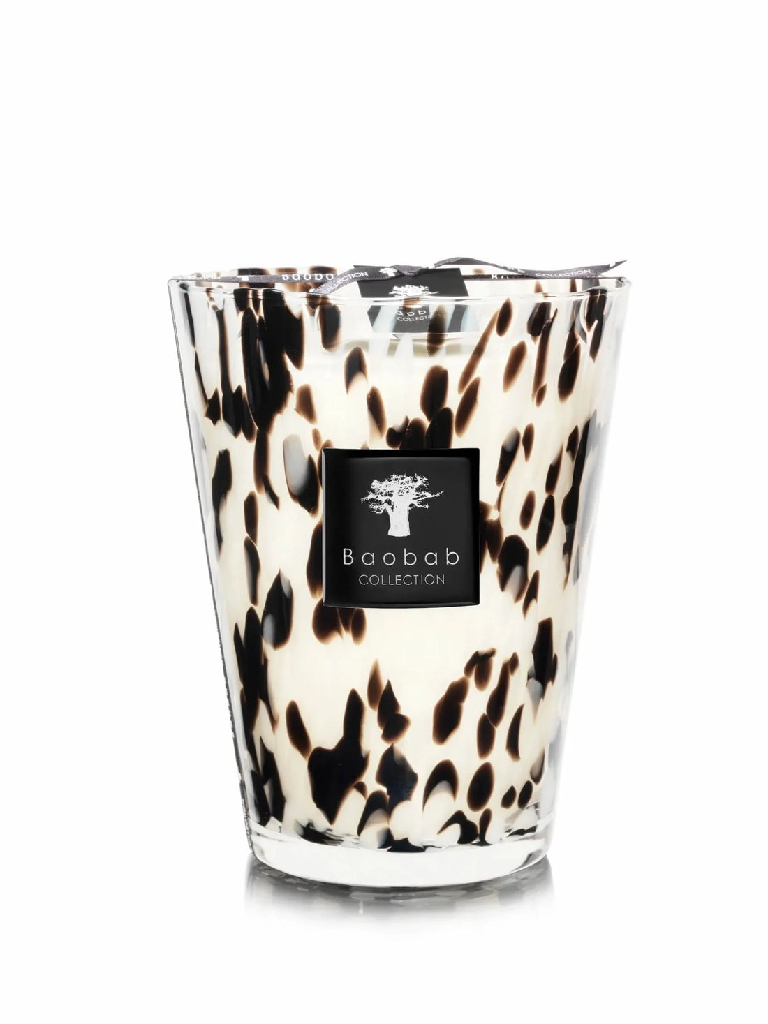 Large Black Pearls Max 24 scented candle in a dark, shimmering hand-blown glass jar.