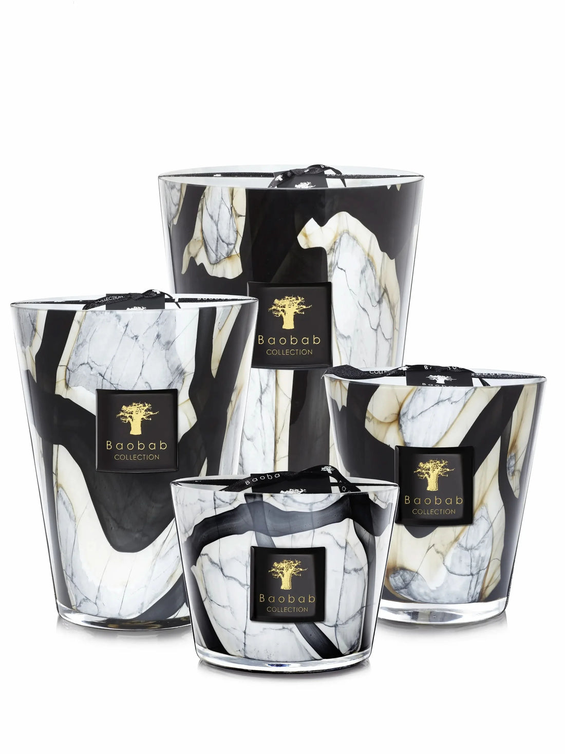 Stones Marble Max 10 Scented Candle in Grey Hand-Blown Glass