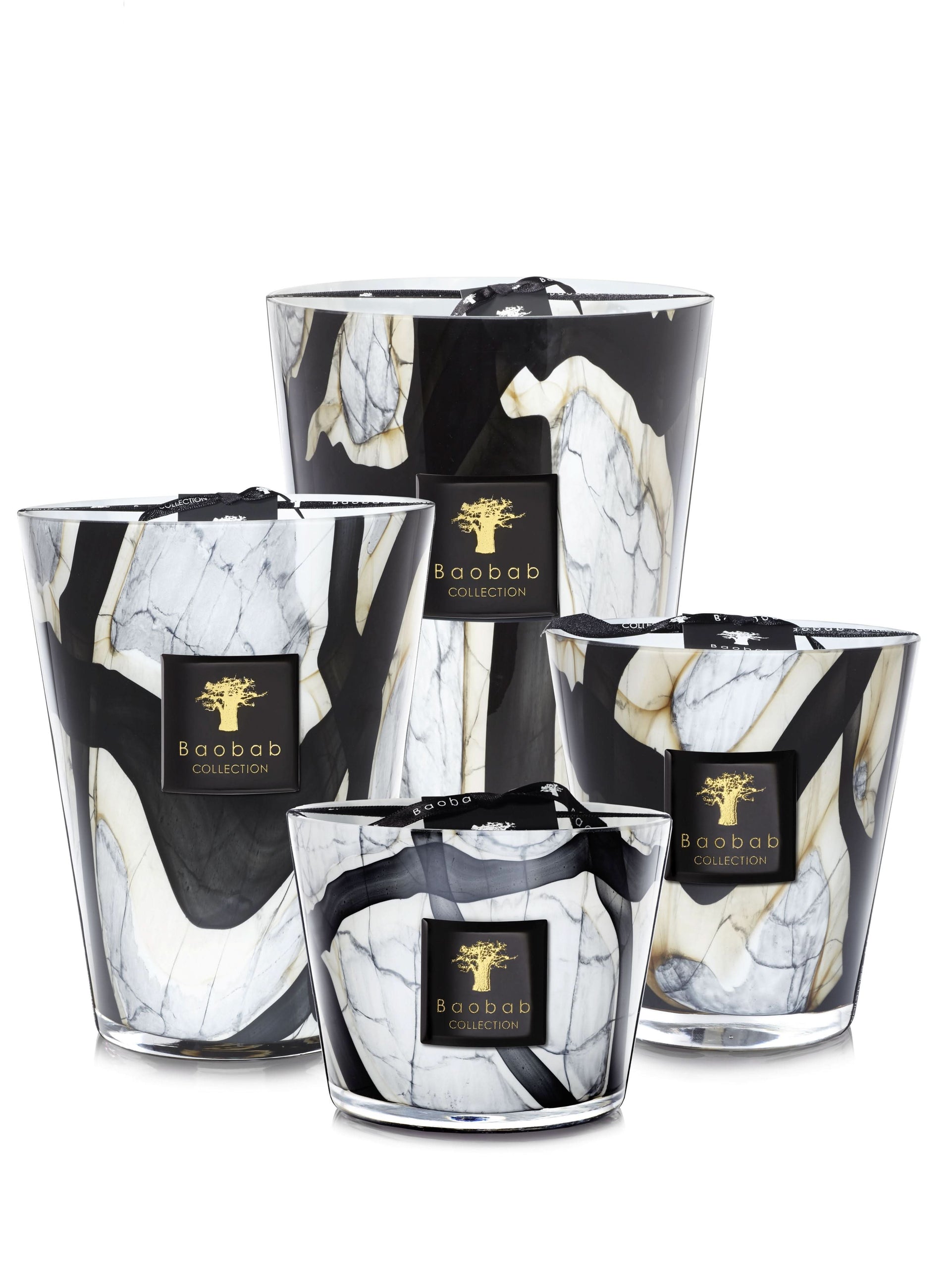 Stones Marble Max 35 Scented Candle in Grey and Black