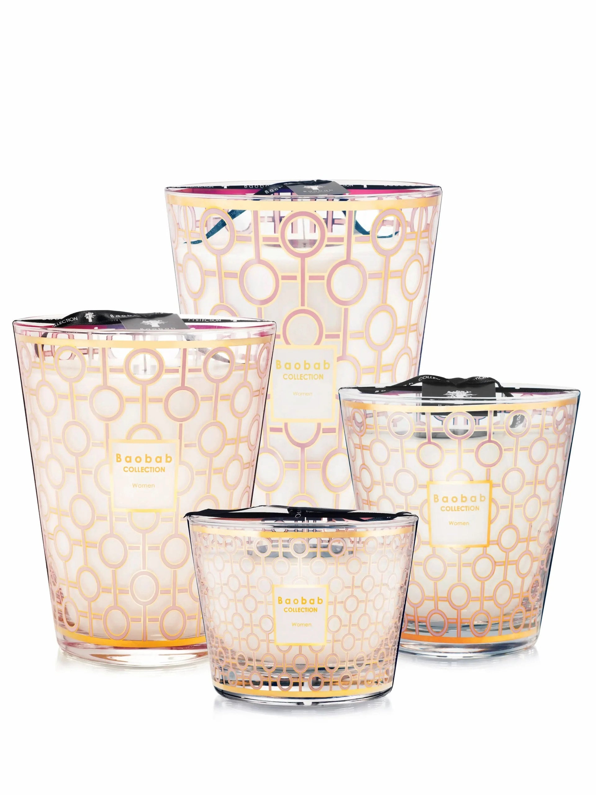 Women Max 16 Scented Candle in Pink and Gold Geometric Glass