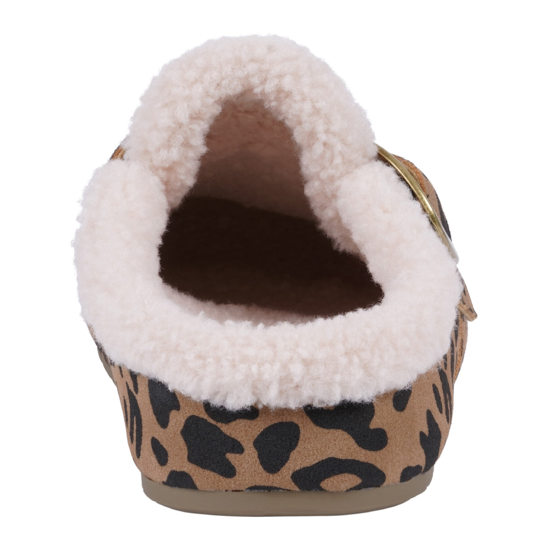 Women's Maylis Leopard Print Faux Fur Lined Mule Slipper - Image 4