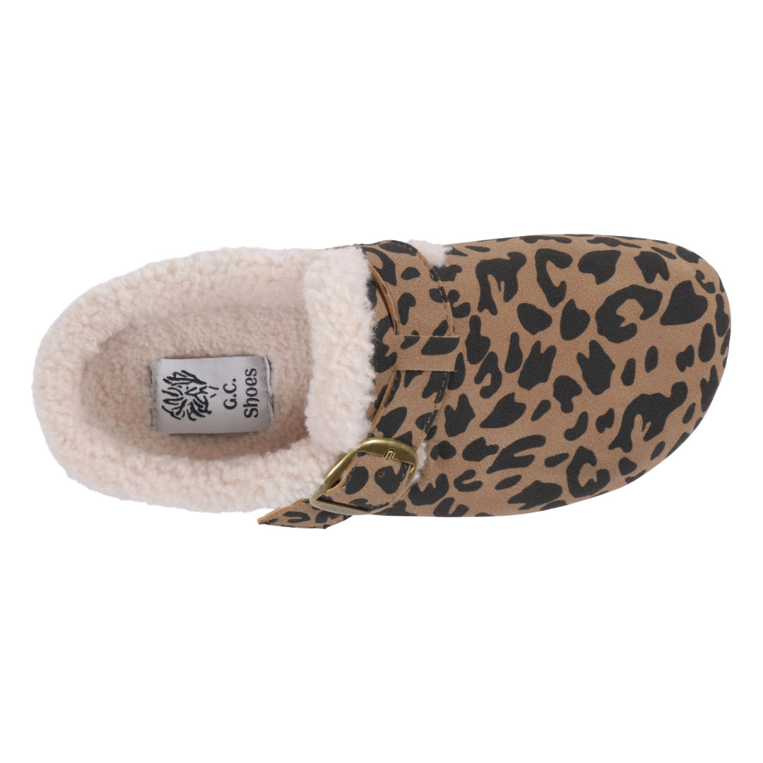 Women's Maylis Leopard Print Faux Fur Lined Mule Slipper - Image 3