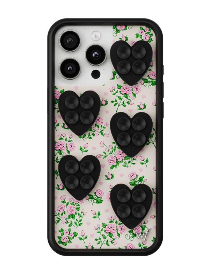 Mini Heart Stickeez Phone Suction Mounts 5 Pack in Black - Image 3