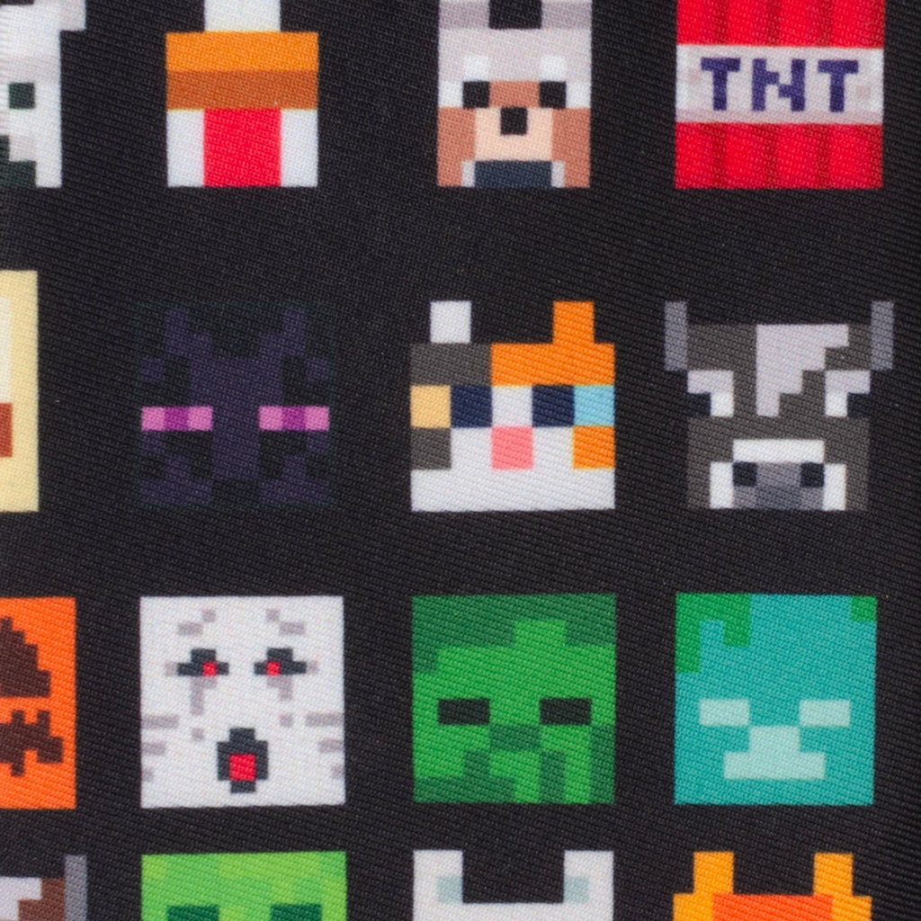 Minecraft Character Print Men's Necktie in Black - Image 4