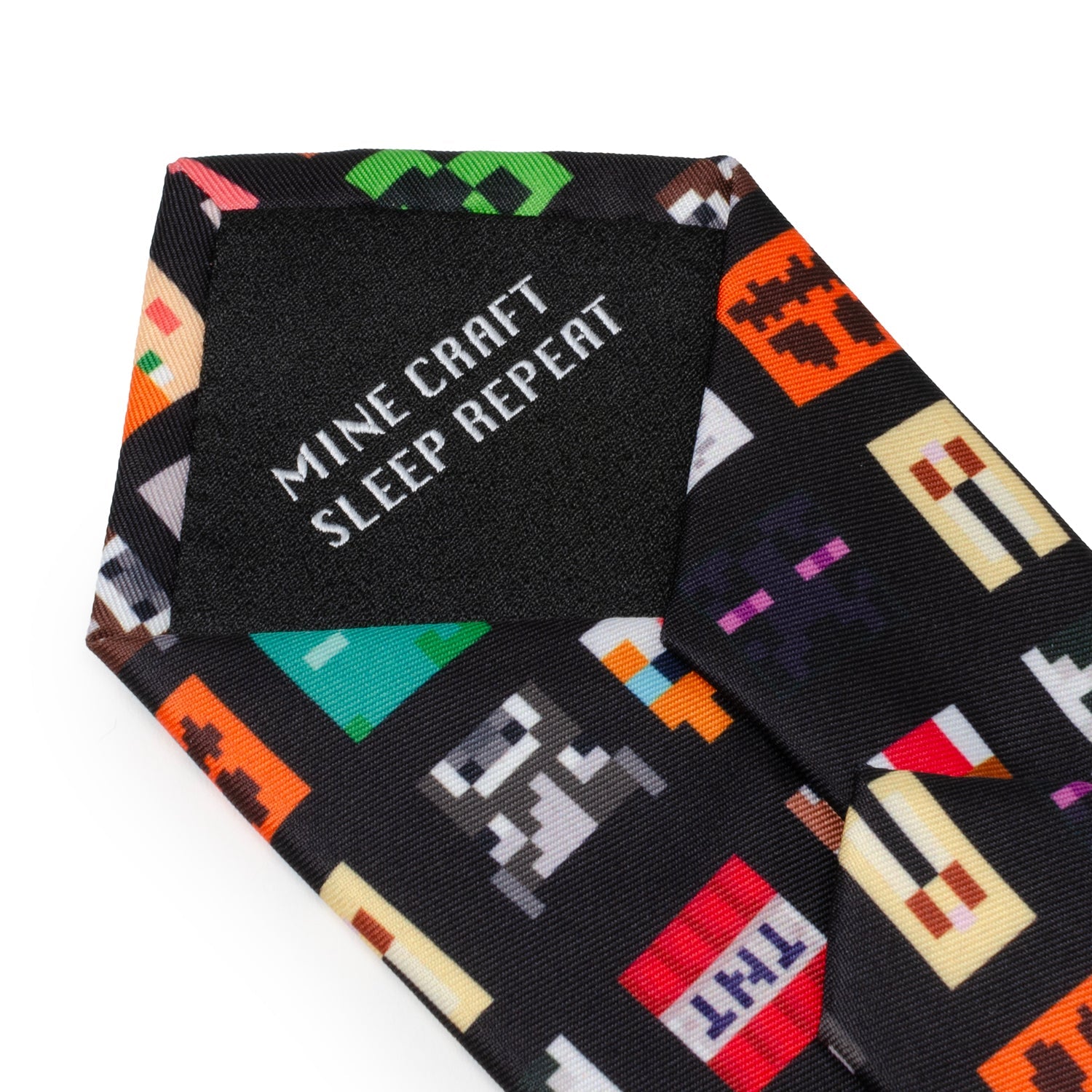 Minecraft Character Print Men's Necktie in Black - Image 6