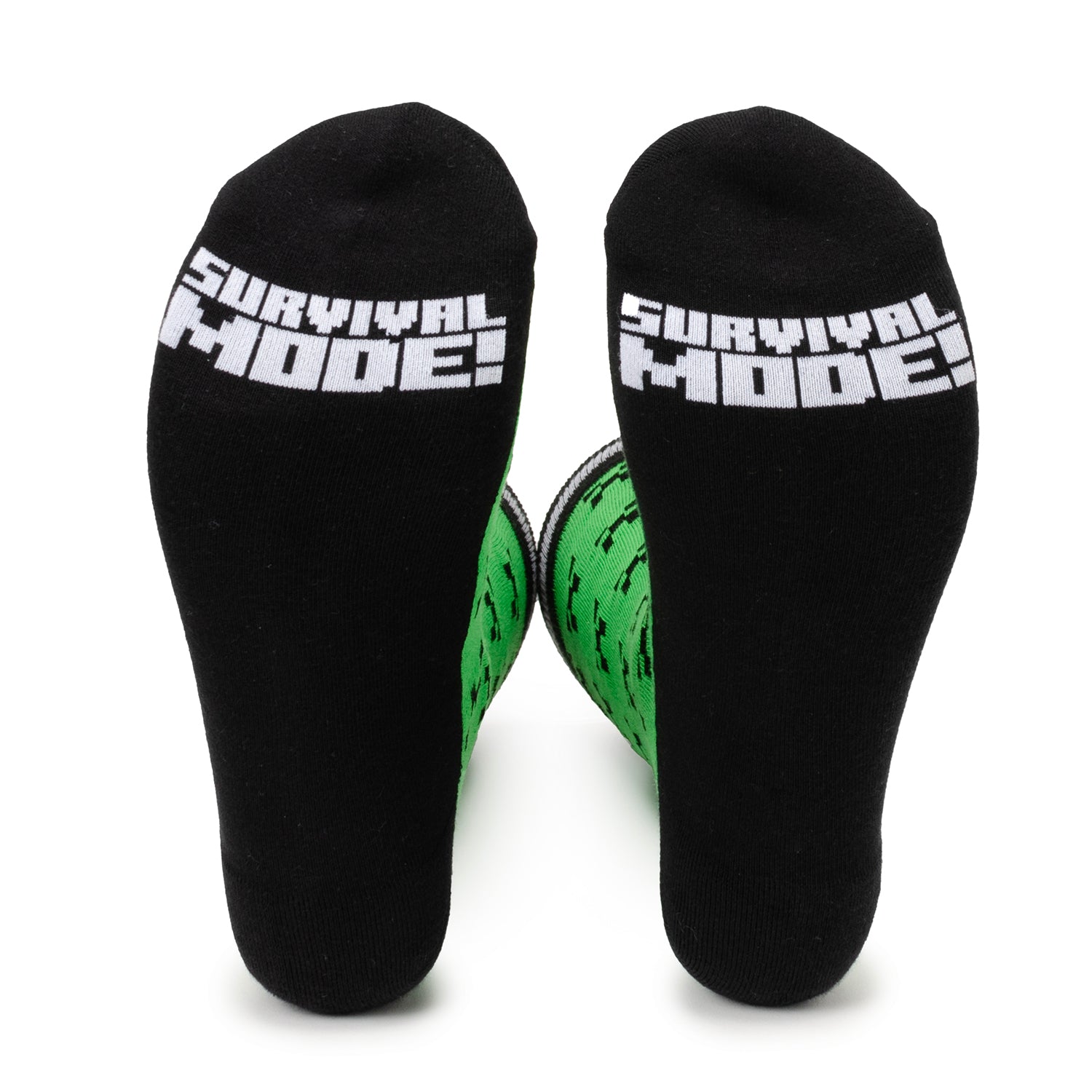 Minecraft Creeper Matching Father and Son Green Sock Set - Image 3