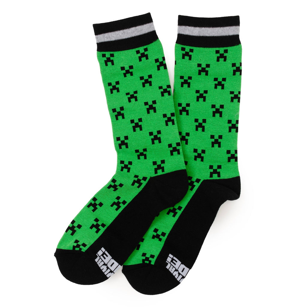Minecraft Creeper Matching Father and Son Green Sock Set - Image 4