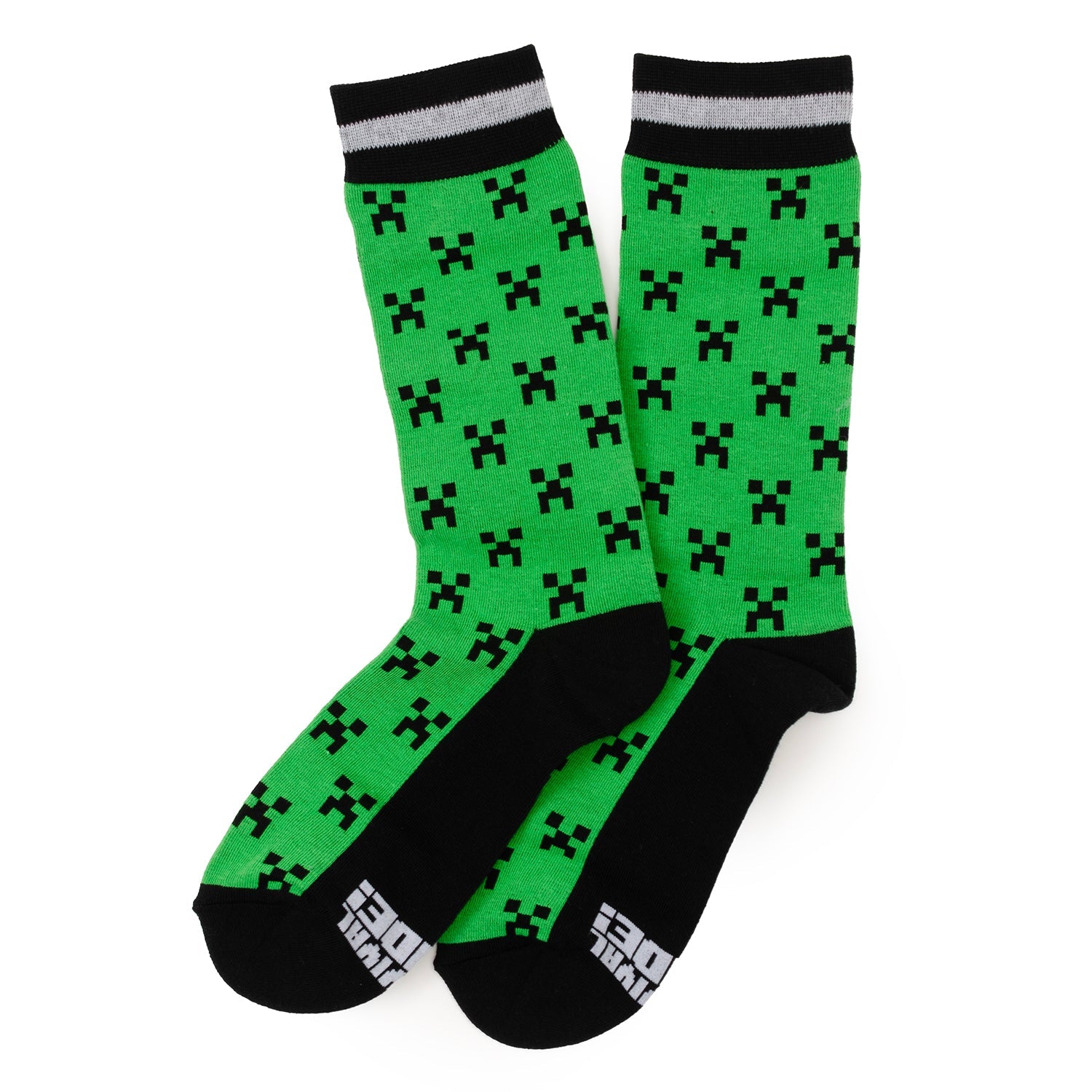 Minecraft Creeper Matching Father and Son Green Sock Set - Image 4