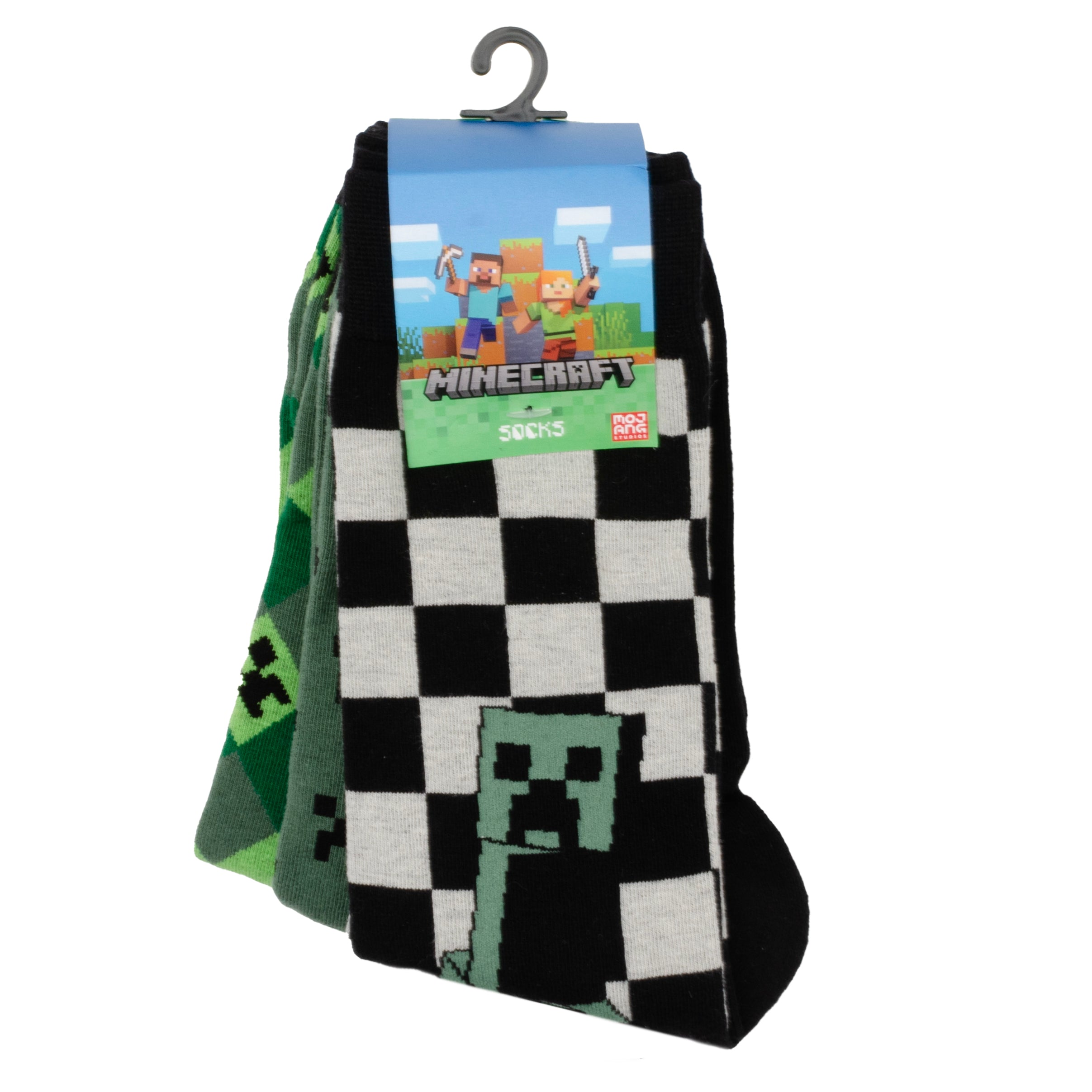 Minecraft Creeper Men's Crew Sock 3-Pair Gift Set - Image 12