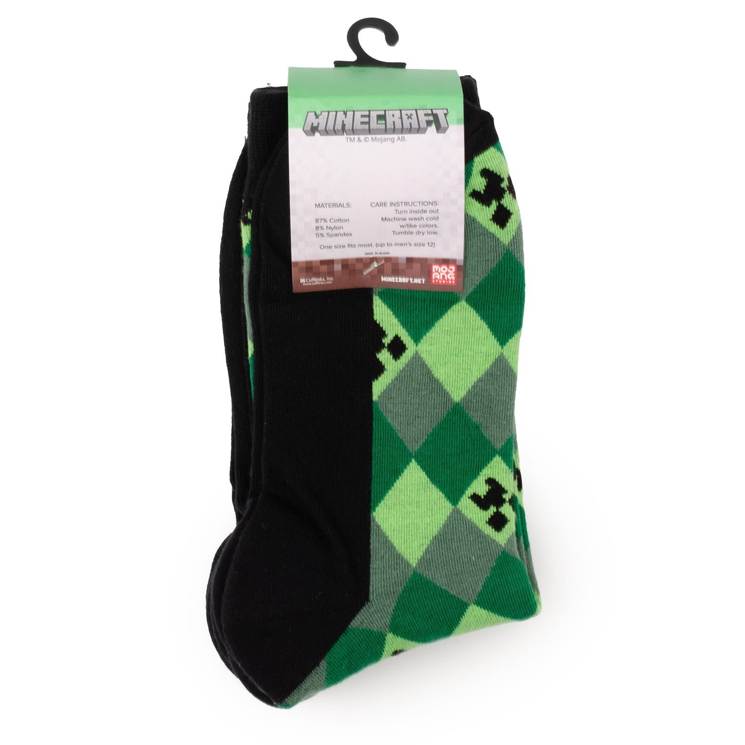 Minecraft Creeper Men's Crew Sock 3-Pair Gift Set - Image 2