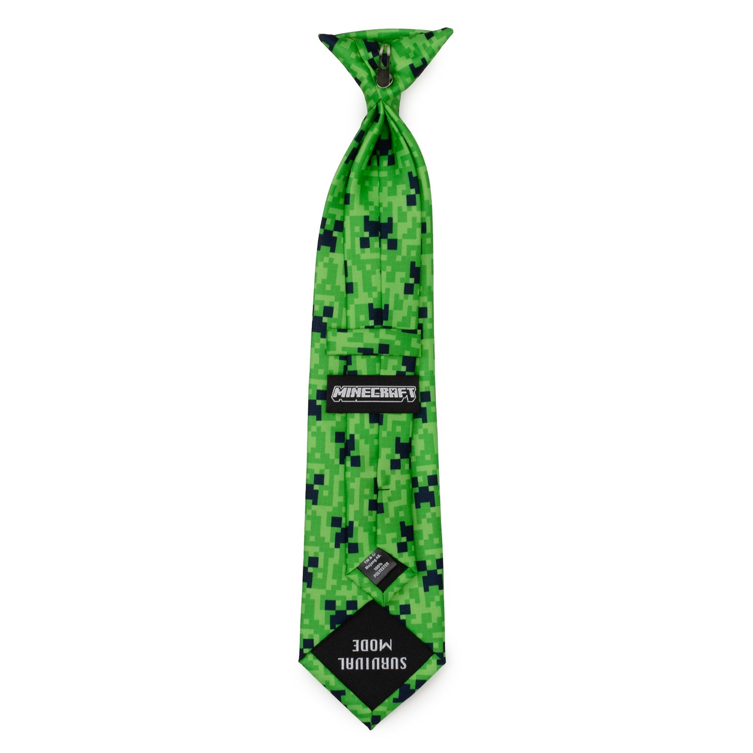 Minecraft Creeper Pixel Print Green Boys Necktie for Kids - Image 3
