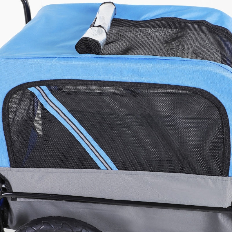 2-in-1, 3 Wheel Pet Jogging Stroller Bike Trailer