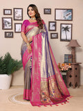 Purple Tissue Silk saree with delicate weaving