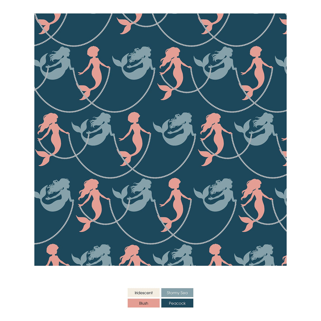 Print Convertible Sleeper with Zipper in Peacock Mermaids & Pearls