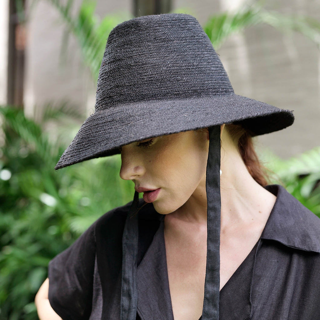 The Meg Jute Straw Hat In Black