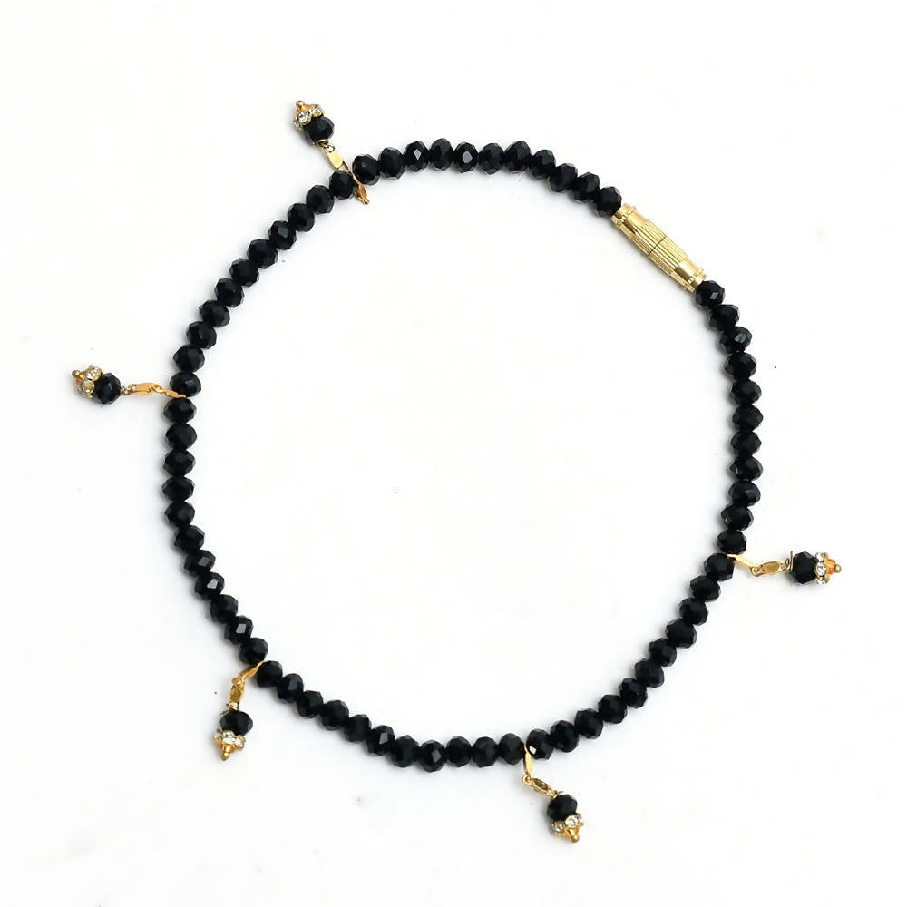 Classic Black Beads Traditional Anklets for Daily Wear