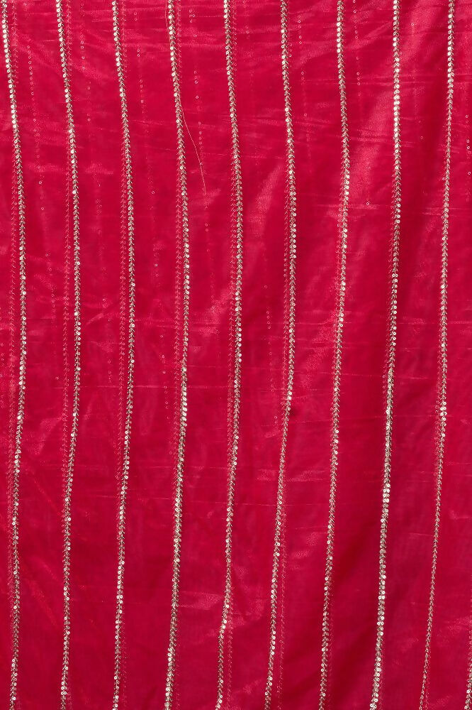 Rani Pink Net Party Wear Saree with Black Velvet Blouse