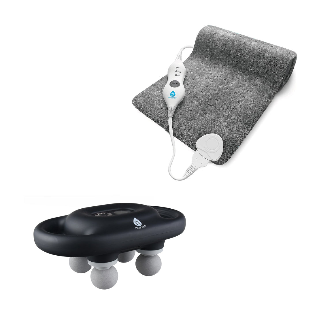 Recovery Essential: 9-Speed Massage Gun & Extra Large Microplush Heating Pad