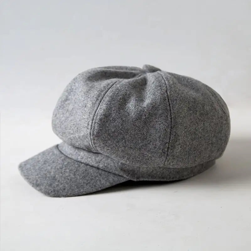 Octagonal Woolen Beret Hat for Casual Wear
