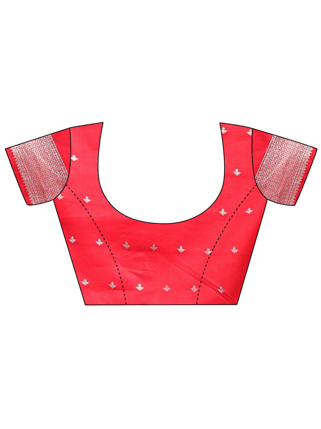 Devistuti Red and White Linen Cotton Saree with Blouse