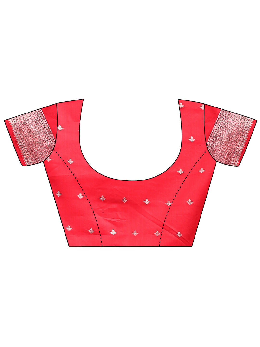 Devistuti Red and White Linen Cotton Saree with Blouse