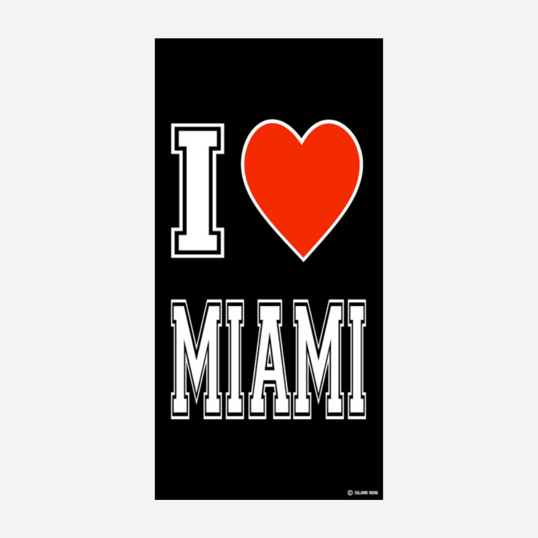 I Love Miami Beach Towel Soft Absorbent Tropical Ocean Print