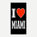 I Love Miami Beach Towel Soft Absorbent Tropical Ocean Print