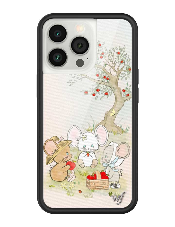 Mice Friends Graphic iPhone Case with Black Protective Bumper - Image 27