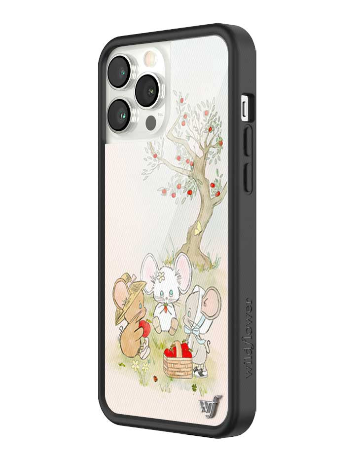 Mice Friends Graphic iPhone Case with Black Protective Bumper - Image 26