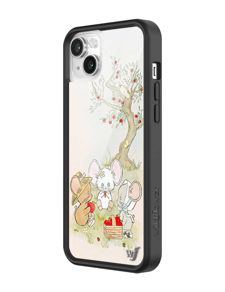 Mice Friends Graphic iPhone Case with Black Protective Bumper - Image 24