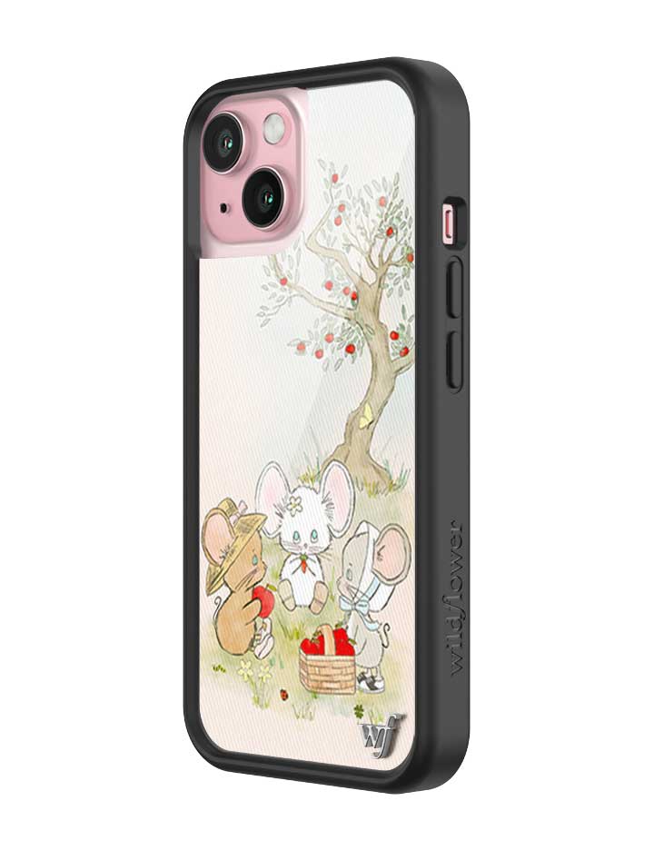 Mice Friends Graphic iPhone Case with Black Protective Bumper - Image 16