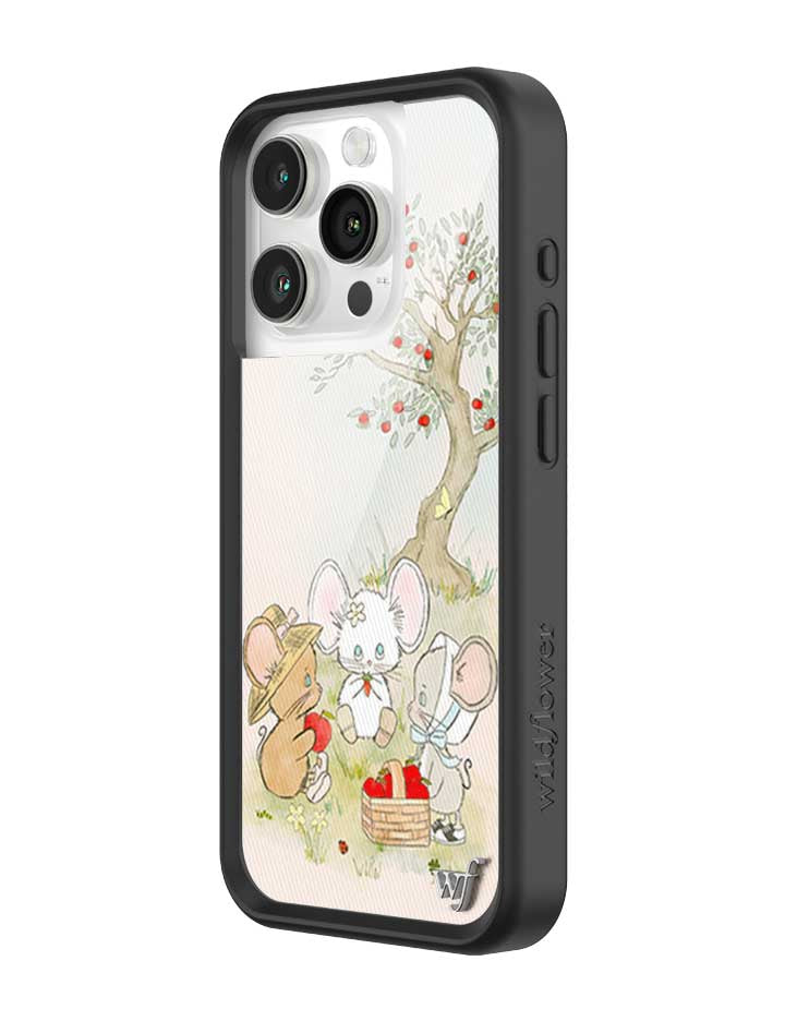 Mice Friends Graphic iPhone Case with Black Protective Bumper - Image 14