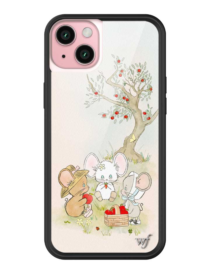 Mice Friends Graphic iPhone Case with Black Protective Bumper - Image 11