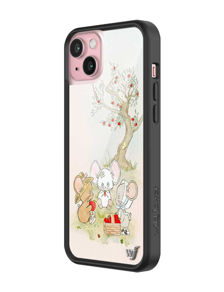 Mice Friends Graphic iPhone Case with Black Protective Bumper - Image 12