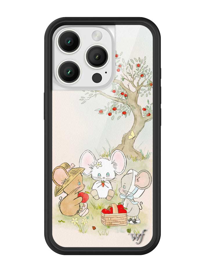 Mice Friends Graphic iPhone Case with Black Protective Bumper - Image 5