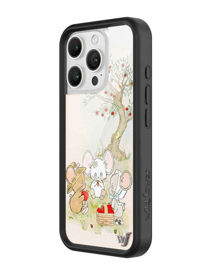 Mice Friends Graphic iPhone Case with Black Protective Bumper - Image 6
