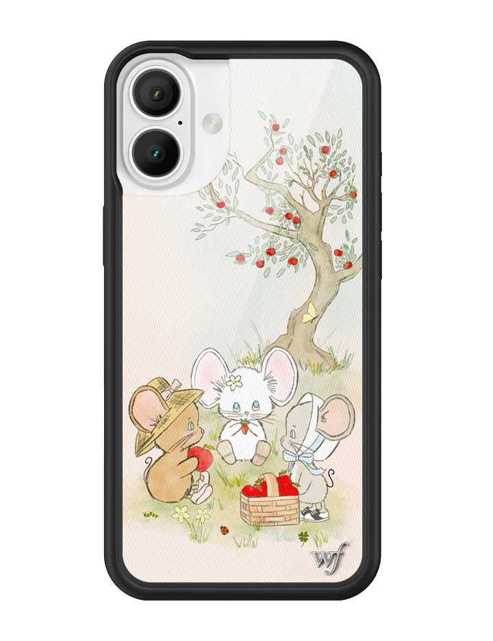 Mice Friends Graphic iPhone Case with Black Protective Bumper - Image 3