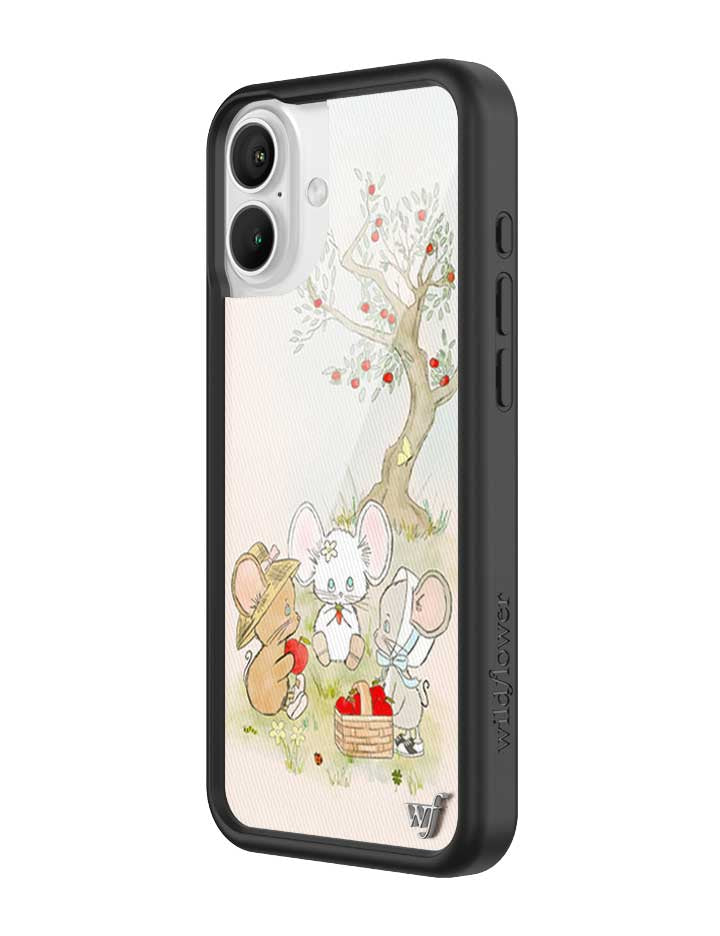 Mice Friends Graphic iPhone Case with Black Protective Bumper - Image 4