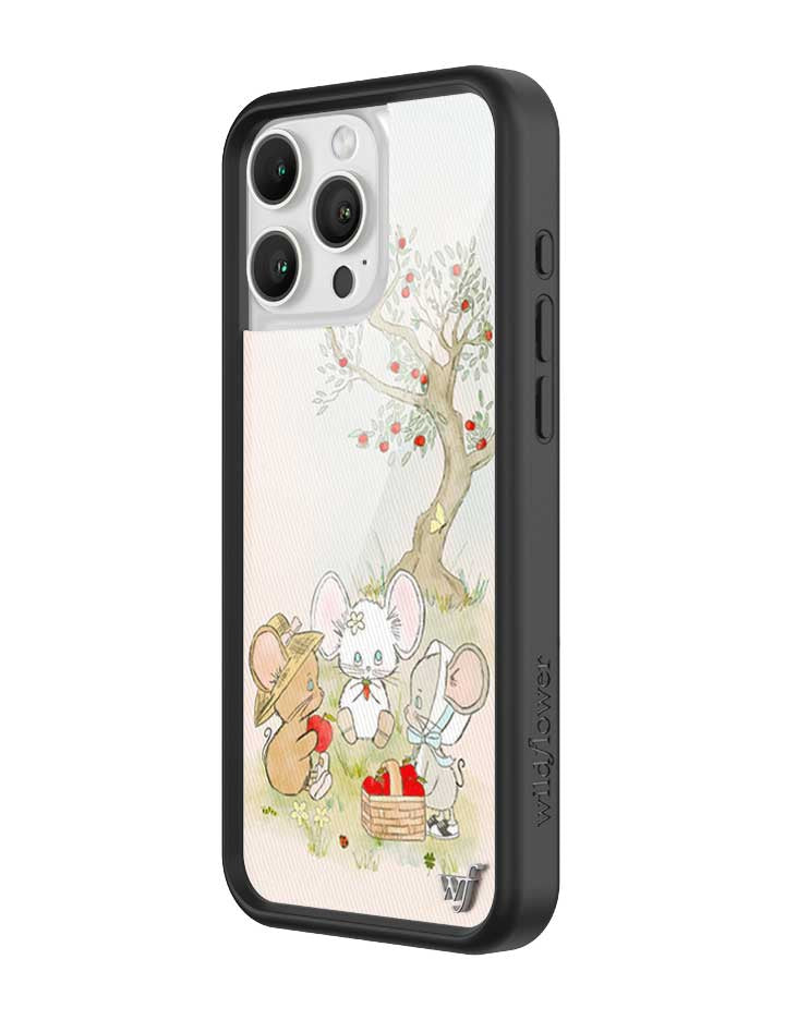 Mice Friends Graphic iPhone Case with Black Protective Bumper - Image 2