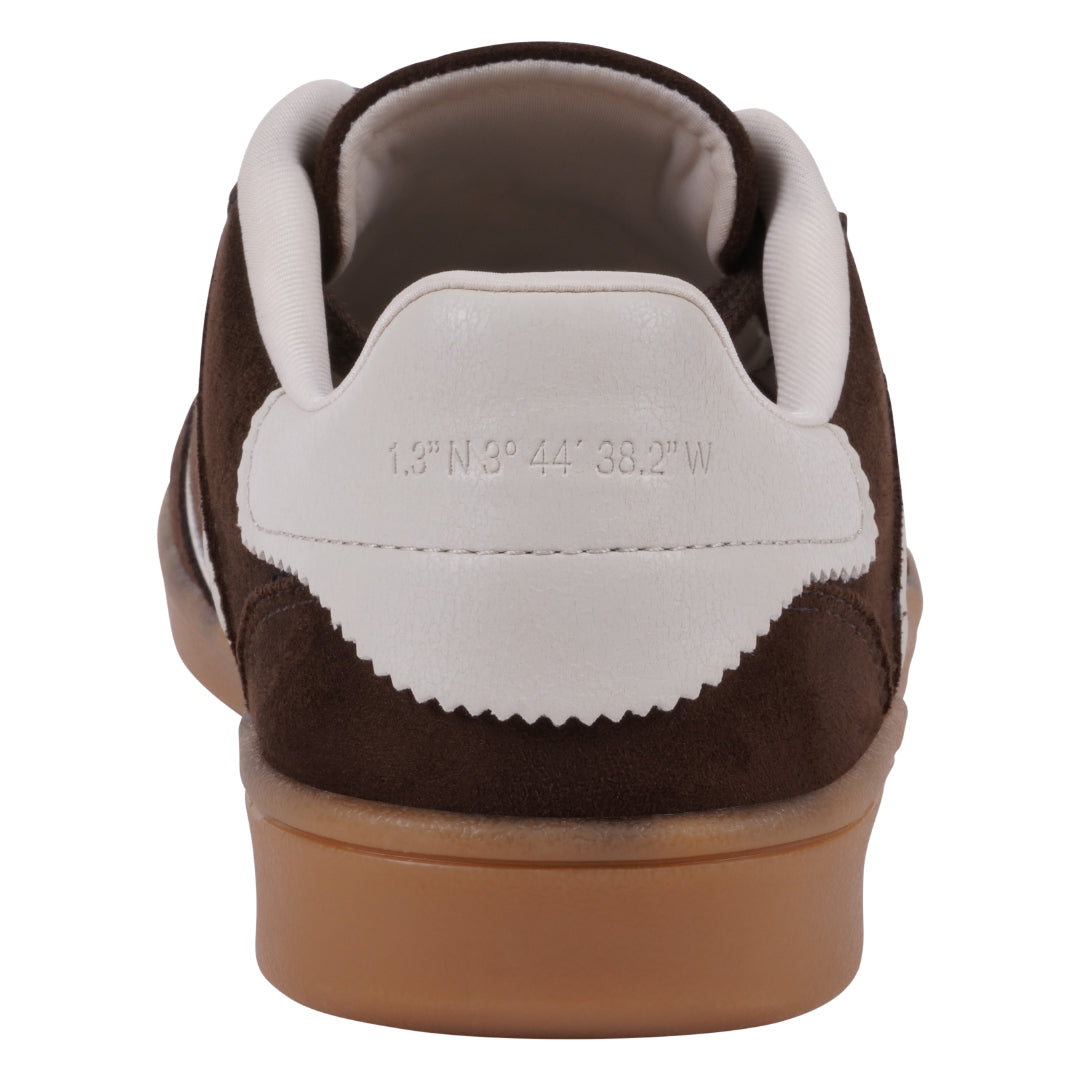 Women's Milan Brown Suede-Like Lace-Up Retro Casual Sneaker - Image 4