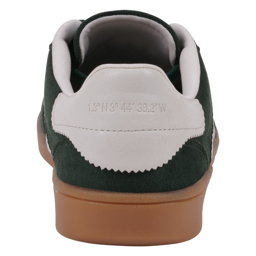 Women's Milan Green Lace-Up Sneakers with Suede-Like Finish - Image 4